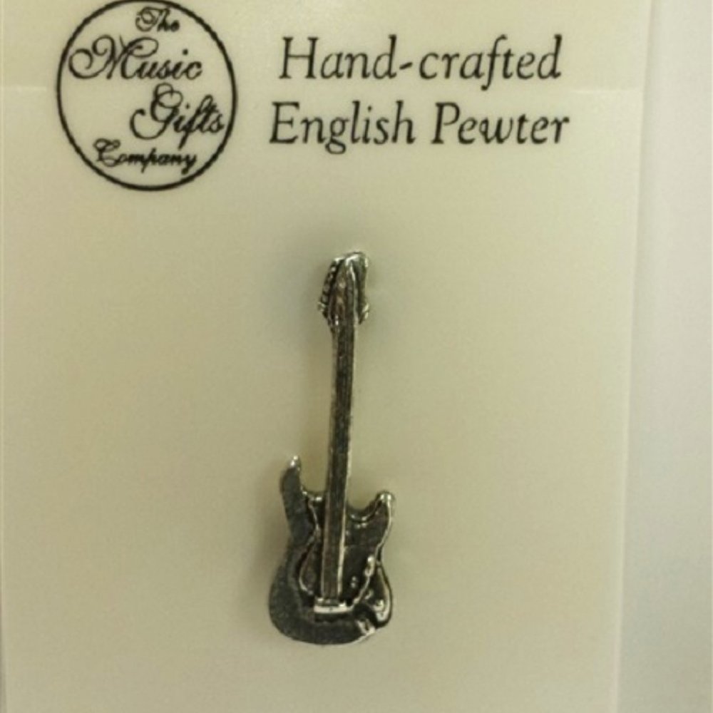 Electric Stratocaster Guitar Pewter Pin